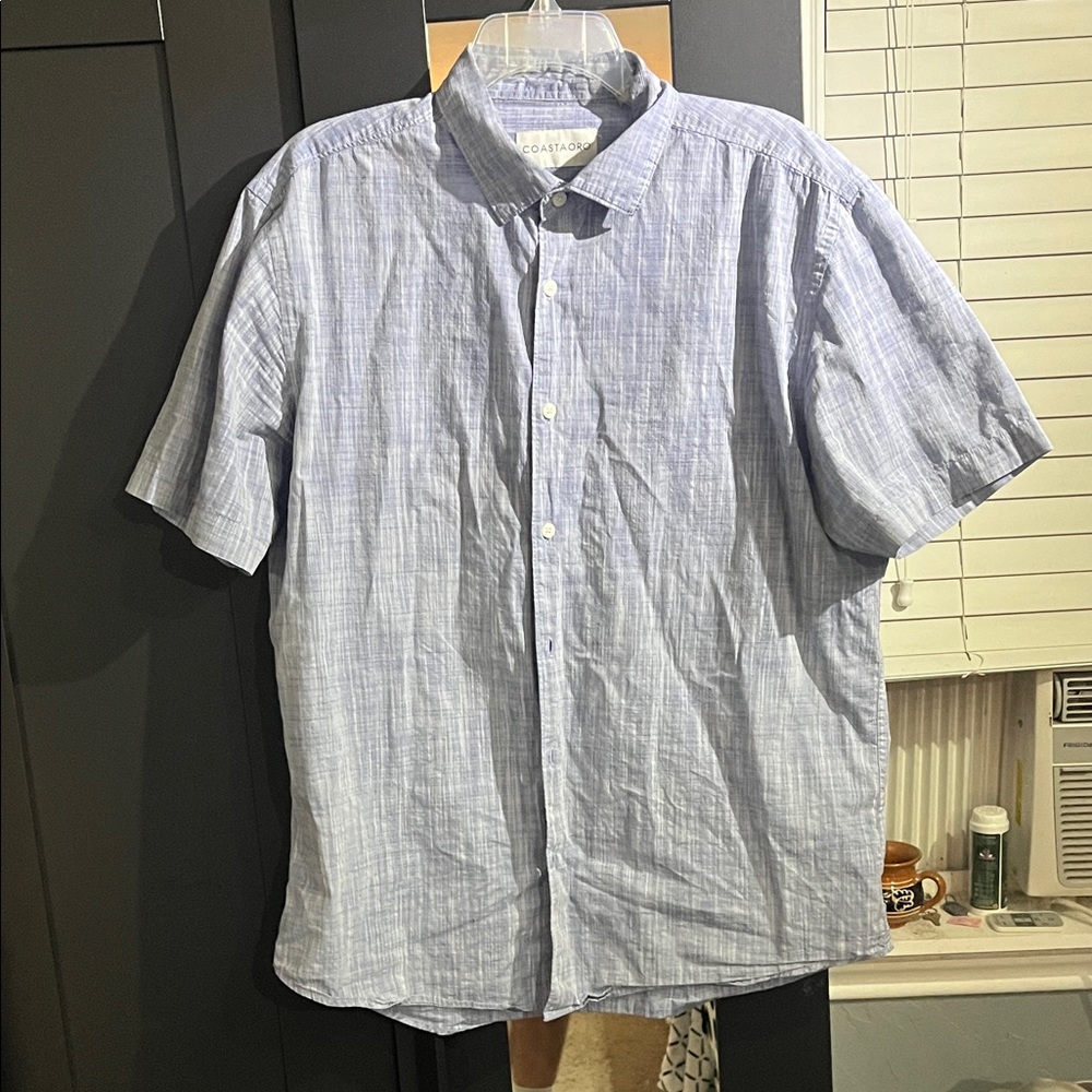 Coastal Men's Light Blue Casual Button Down Shirt